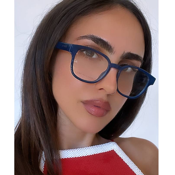 NEW Gucci GG1343O Blue Logo Eyeglasses Frames - Picture 1 of 3
